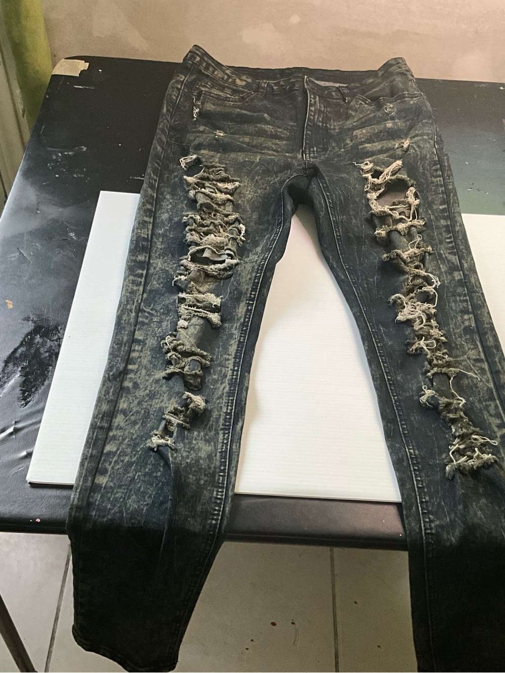 Women’s Distressed Black Washed Ripped Jeans